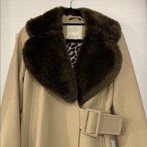 Kate Spade faux fur collar coat